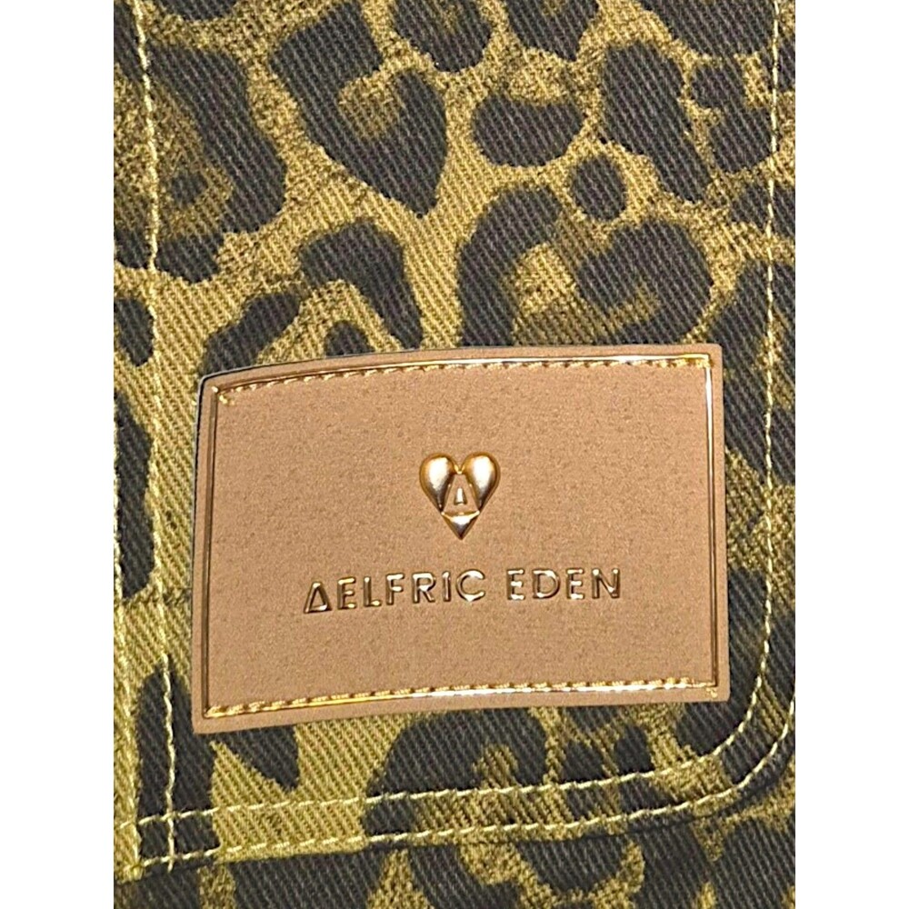 Aelfric Eden Overalls Womens XL Green Animal Print Cargo Pockets Leopard Y2K - Picture 5 of 7